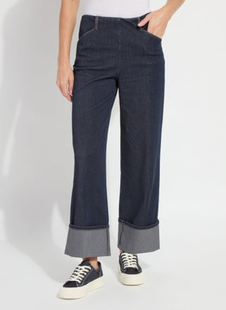 lysse samara cuffed wide leg denim