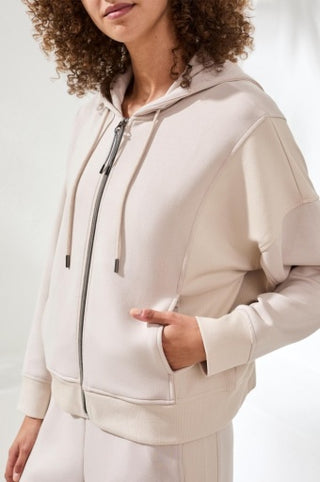Tribal Techno Lux Hooded Cardigan in Sanddune