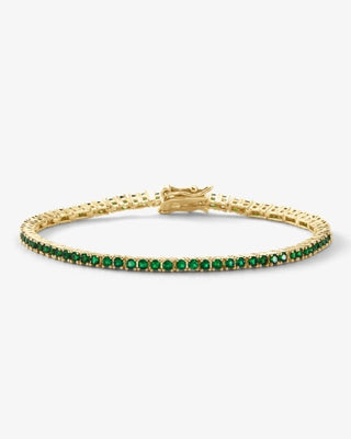 Baby Heiress Tennis Bracelet - Gold Emerald