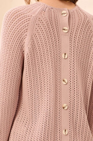 Tribal Long Sleeve Funnel Neck Sweater — Violet Ice