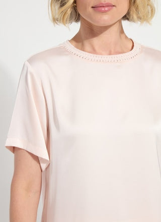 Lyssé Jenika Crochet Neckband Mixed Media Top