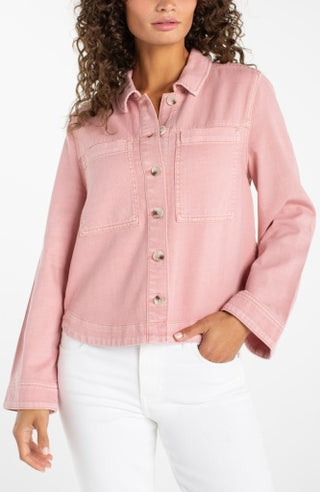 high/ low denim shacket