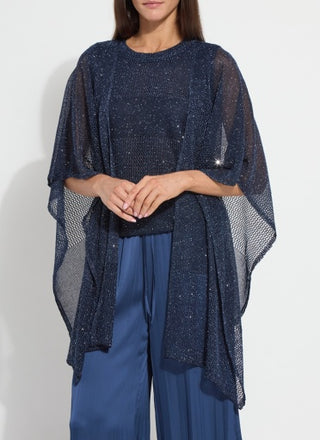 Lyssé Riva Mesh Sequin Shrug in Capri Blue