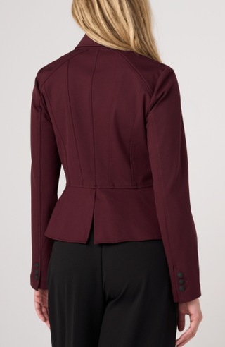 Liverpool Peplum Jacket in Dark Oxblood