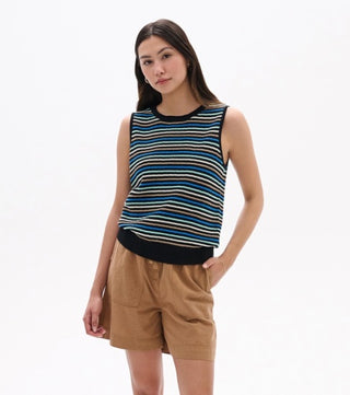 kate sleeveless tank - desert stripes