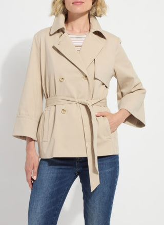 Lyssé Dakota Cotton Cropped Trench Jacket