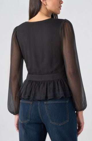 Liverpool Long Sleeve Embellished Woven Top