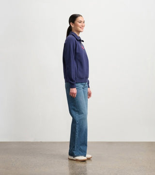 mock neck pullover - patriot blue