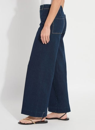 Lyssé Nova High Waist Pintuck Denim Jeans in Indigo