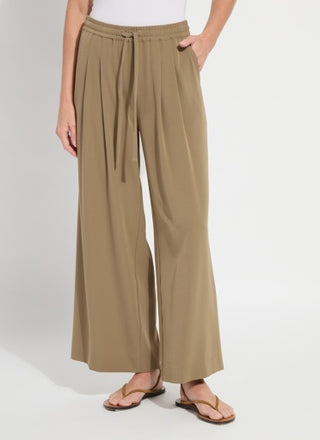 mae pleated drawstring wide leg pant