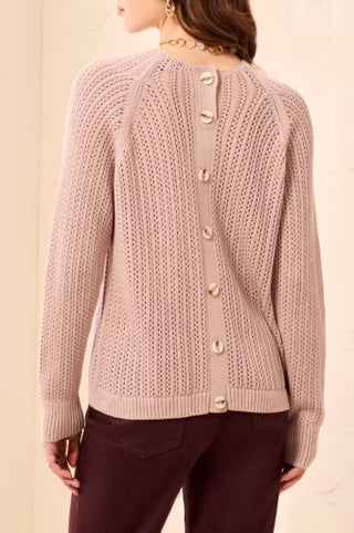 Tribal Long Sleeve Funnel Neck Sweater — Violet Ice