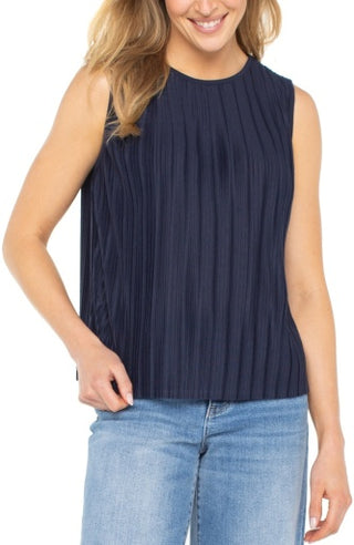 sleeveless crew neck knit top